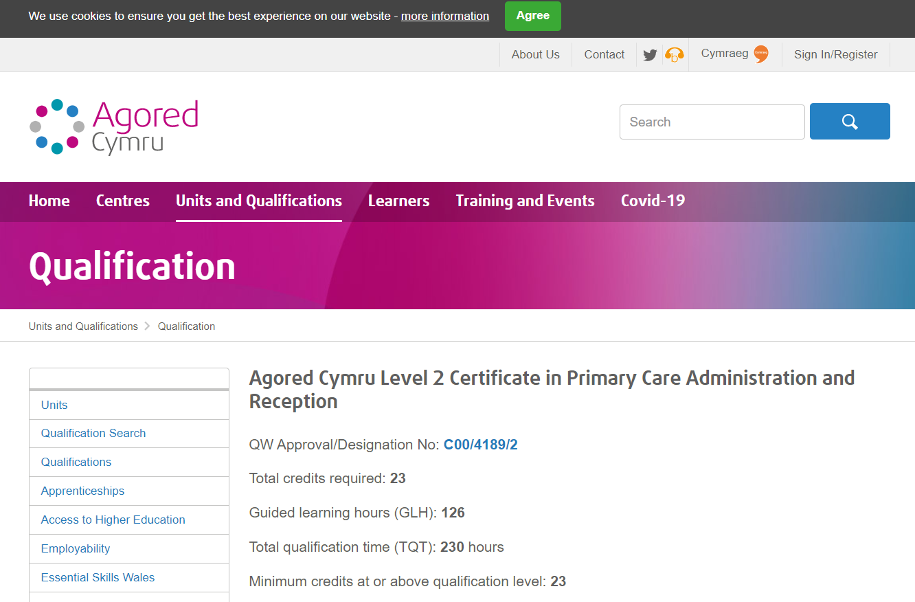 Agored Cymru Level 2 Certificate