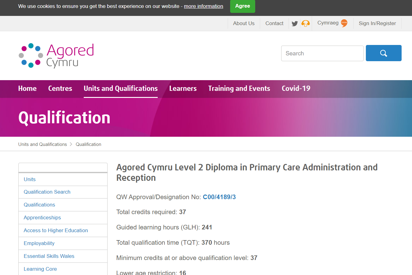 Agored Cymru Level 2 Diploma