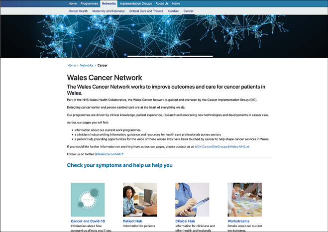 Wales Cancer Network screengrab